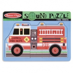 Puzzle lemn cu sunete 'Masina de pompieri'